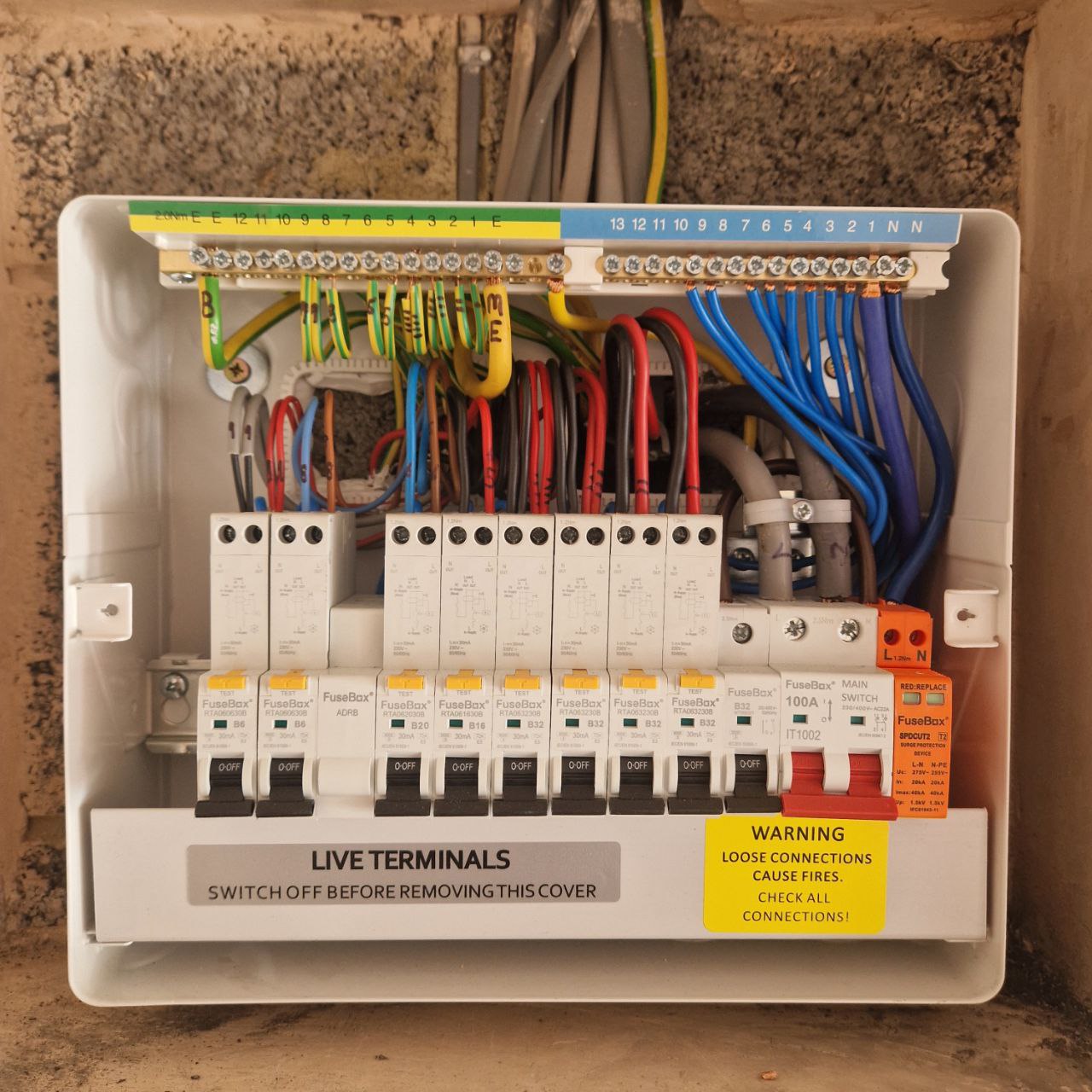Neat consumer unit upgrade with tidy wiring